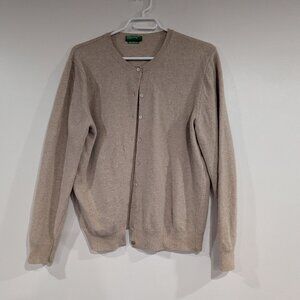 United Colors of Benetton 100% Merino Cardigan Beige Size XL